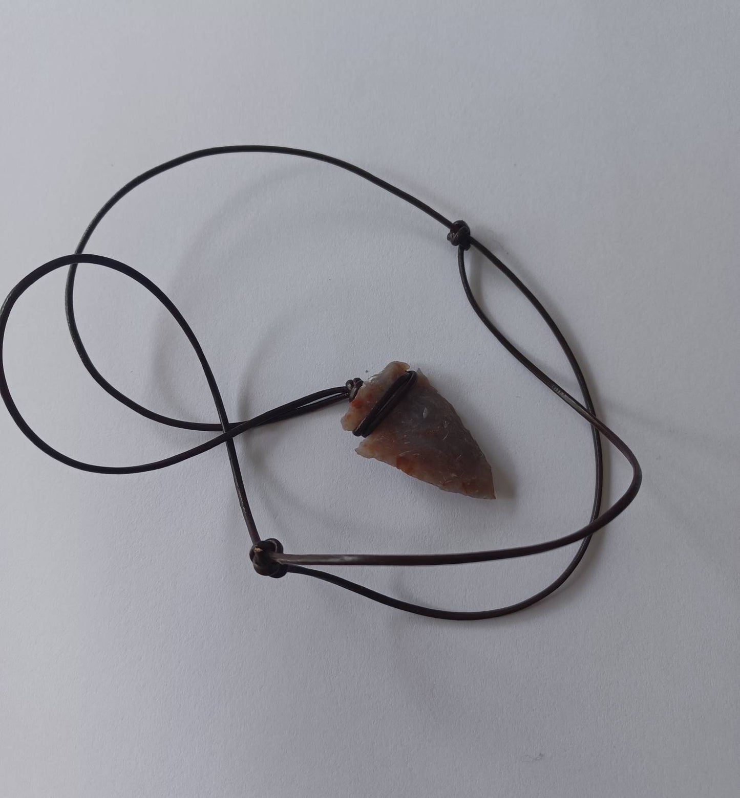 Adjustable leather cord arrowhead necklace / arrowhead necklace / adjustable necklace