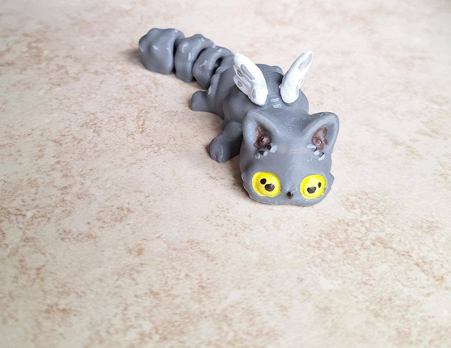3D articulated cat owl / 3d printed kitty owl  / 3d printed animals owl meowl figurine knick knack Fidget