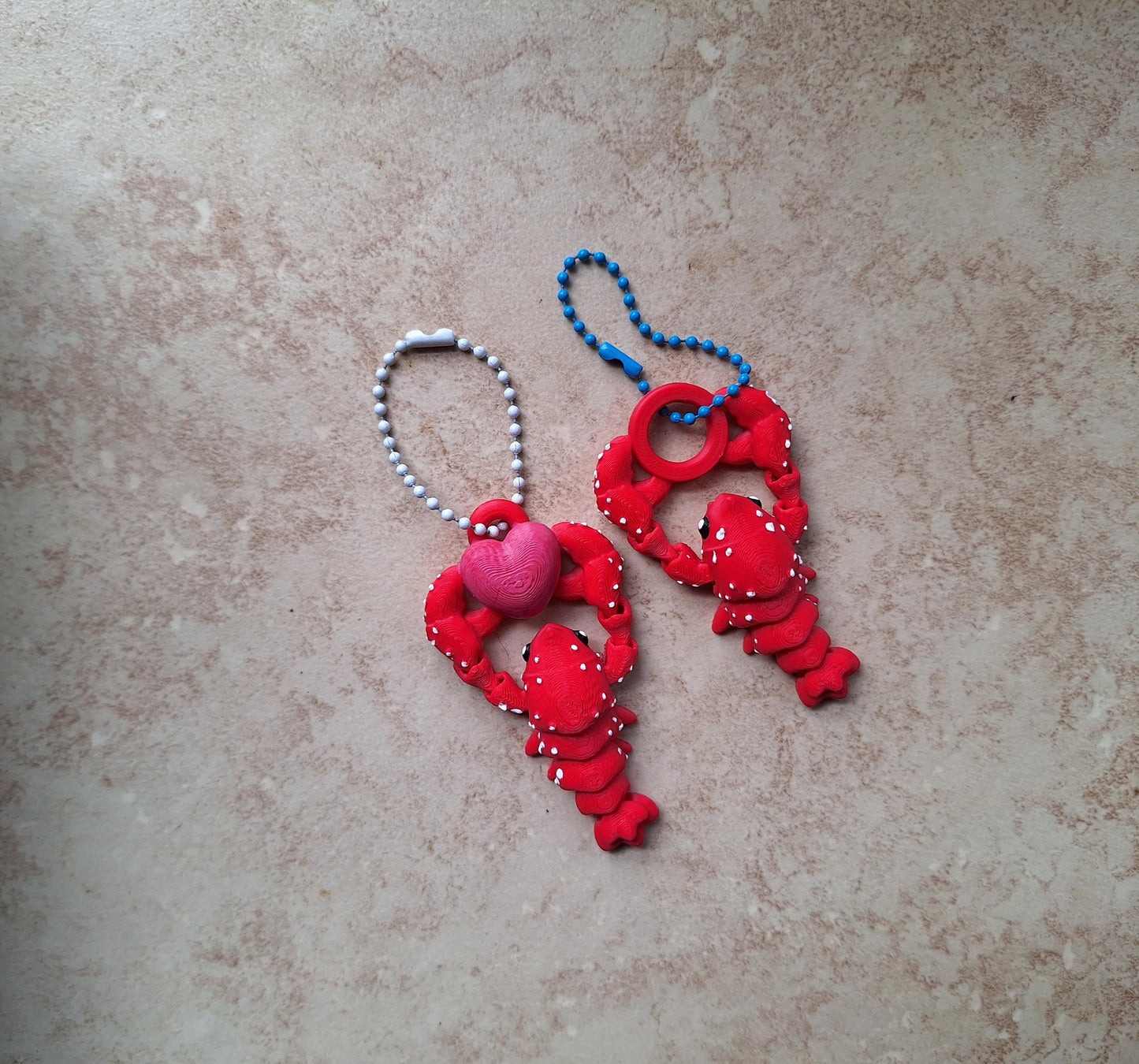 3D articulated lobster / 3d printed lobster bucket / 3d printed animals lobster keychain figurine knick knack Fidget