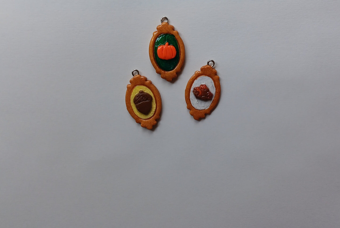 Kawaii thanksgiving fall cameo charms / clay cameo charms / clay silhouette charms / colorful silhouette jewelry / amulet shape cameo charms