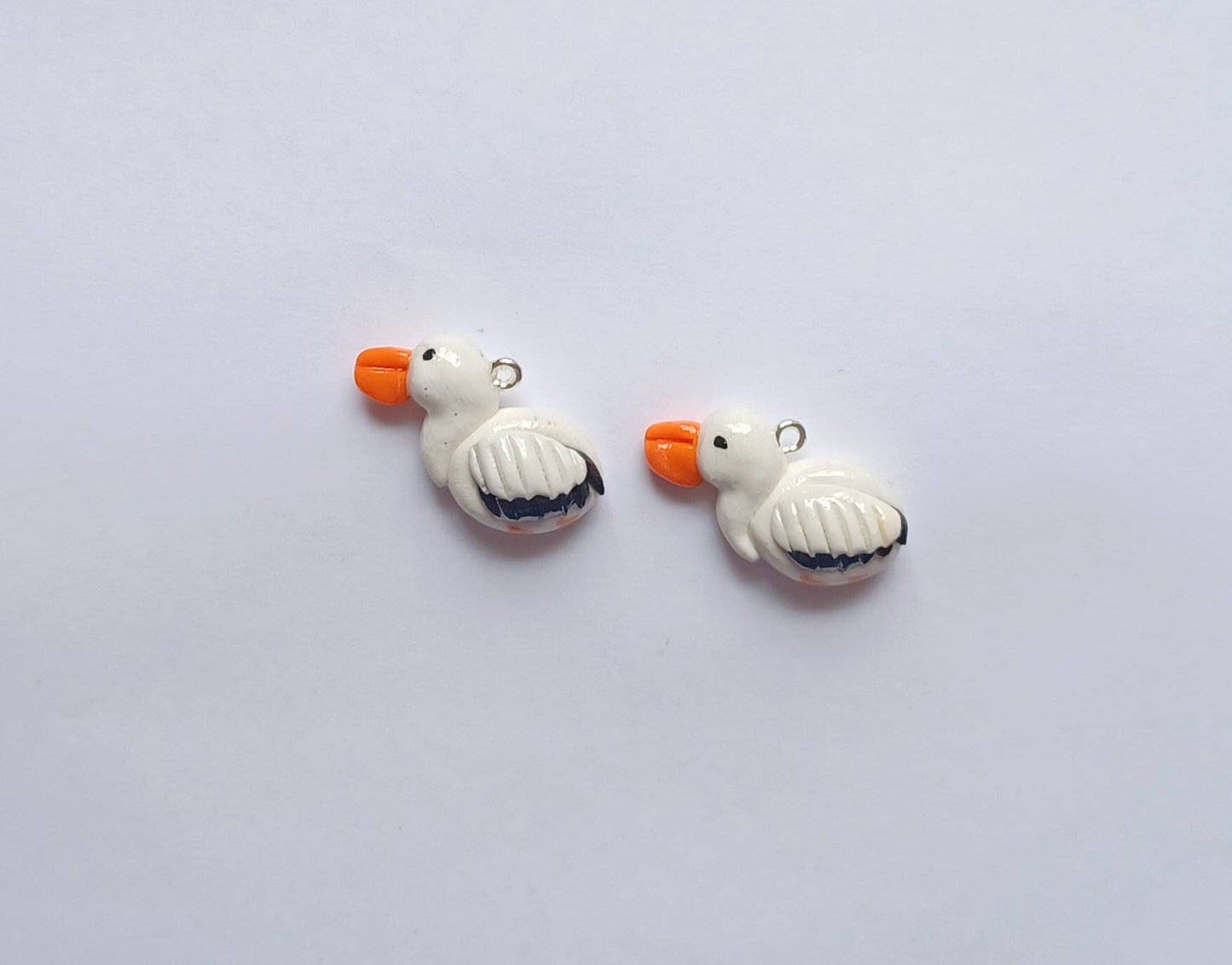 Kawaii pelican charms / polymer clay bird charms / kawaii animal charms / kawaii pelican bird jewelry