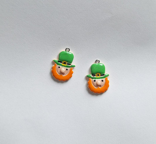 Kawaii leprechaun charms / polymer clay st. Patrick's day charms / kawaii lucky charms / kawaii leprechaun jewelry stitch marker