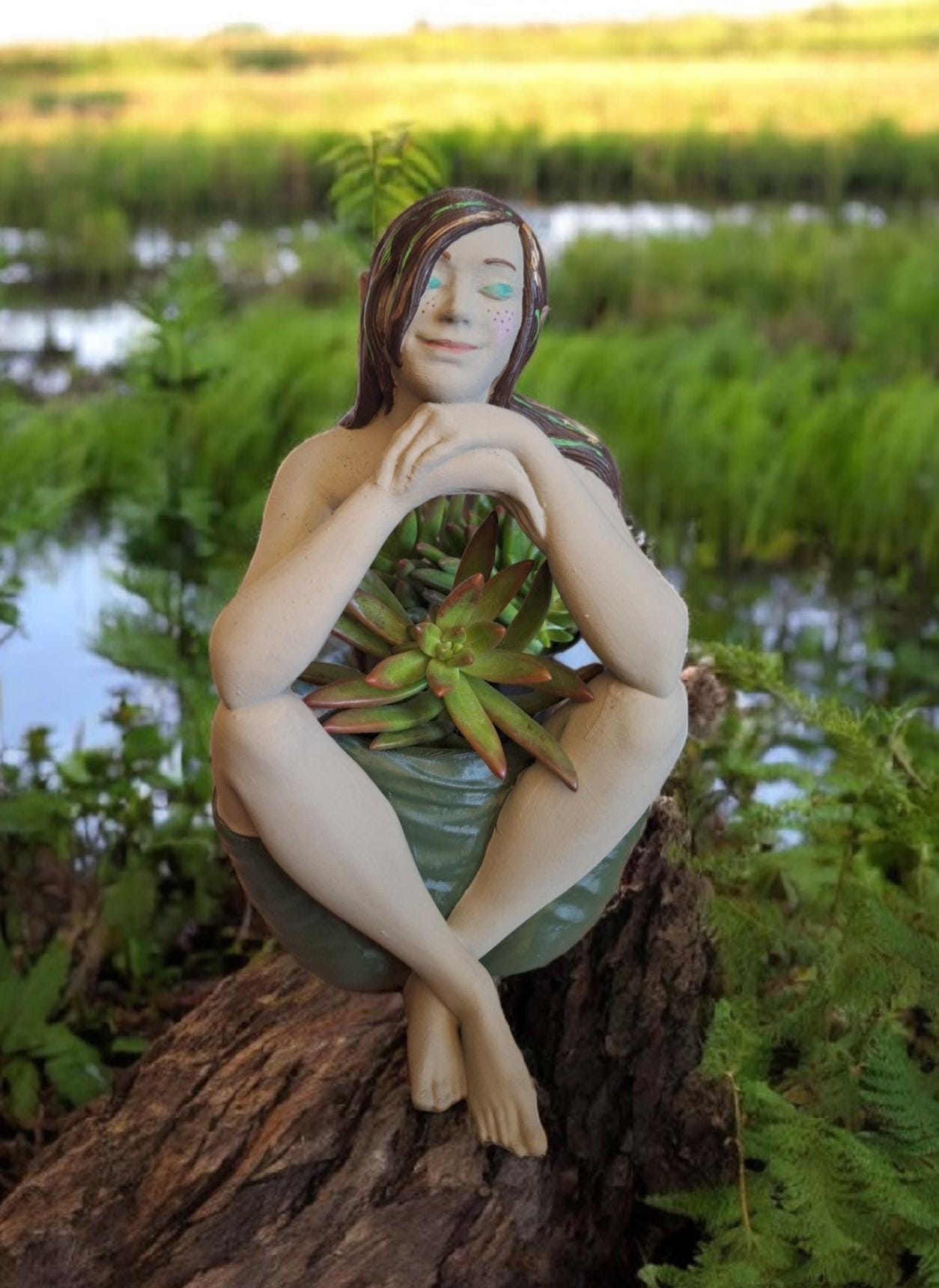 3D printed small elf plant holder / 3d printed painted elven succulent holder planter accessory craftykid3d design