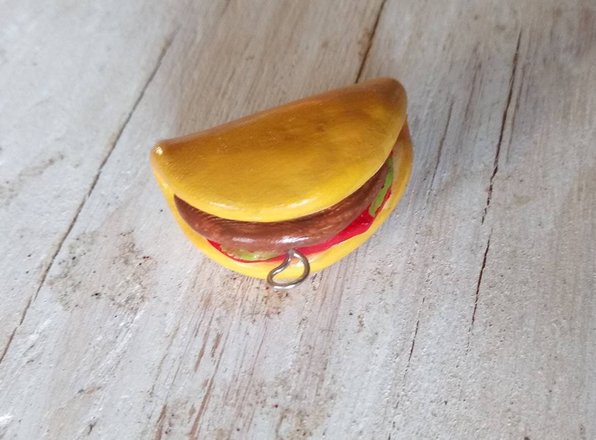 Polymer clay taco charms / cute kawaii clay taco food charms / clay taco jewelry charm stitch marker progress keeper notions