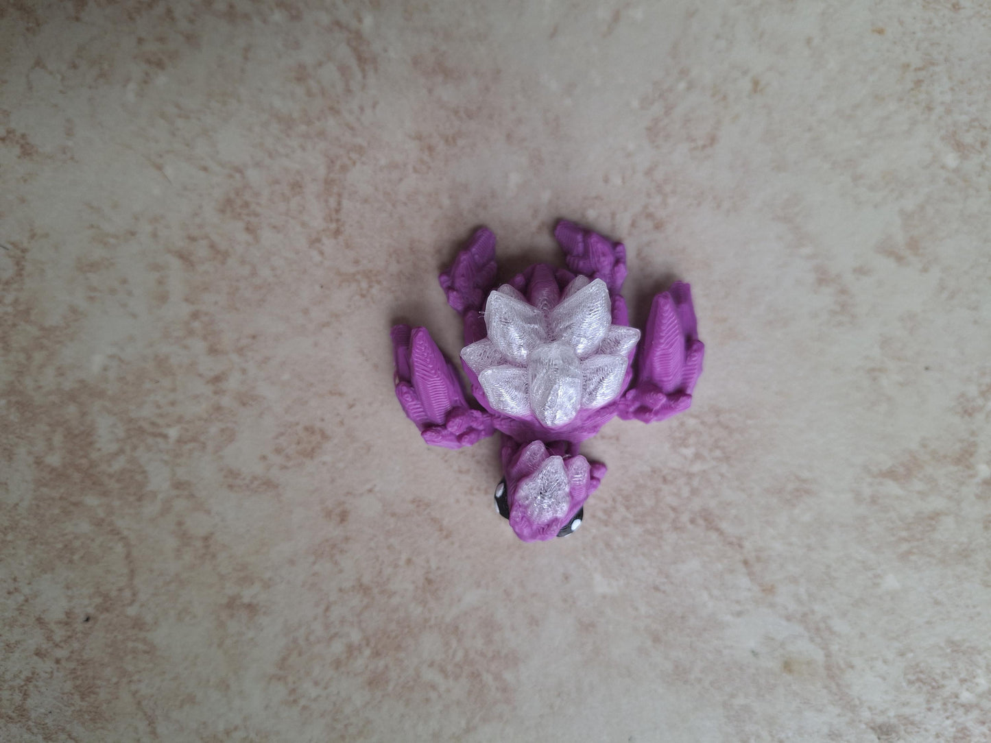 3D articulated clear purple crystal rock turtle / 3d printed turtle animals / gemstone turtle knick knack Fidget figurines