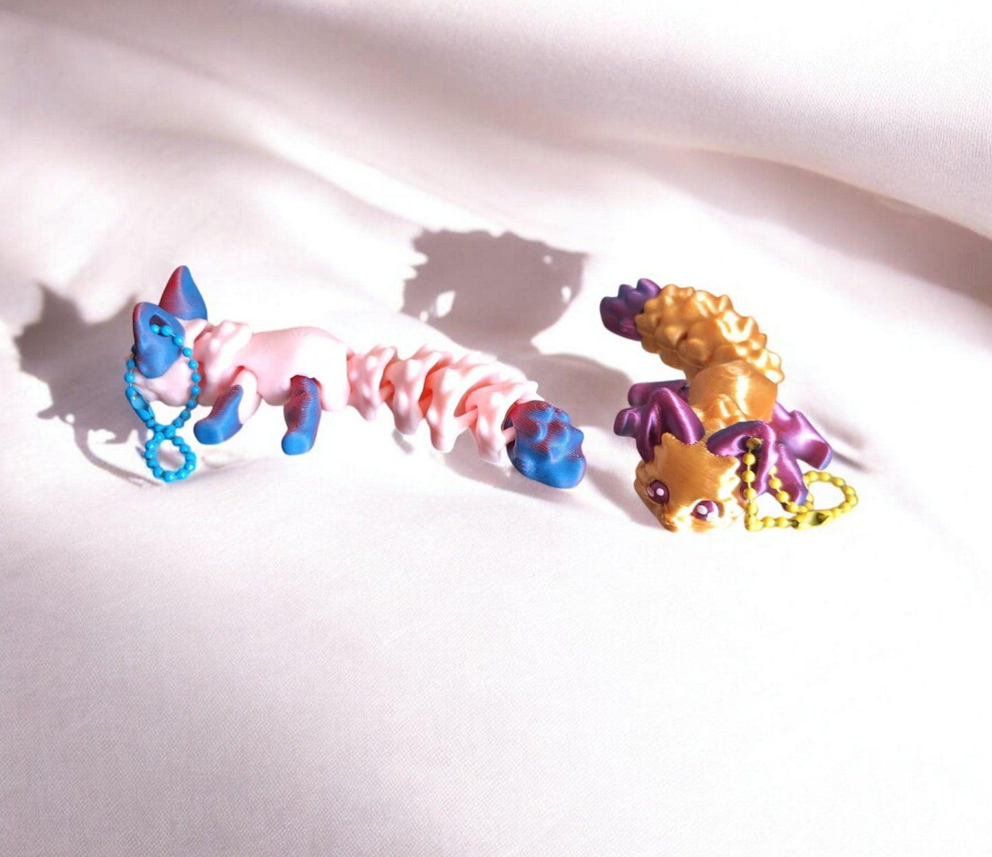 3D articulated flexi fox keychain / 3d printed colorful fox / cute fox 3d printed animals figurine knick knack Fidget keychain