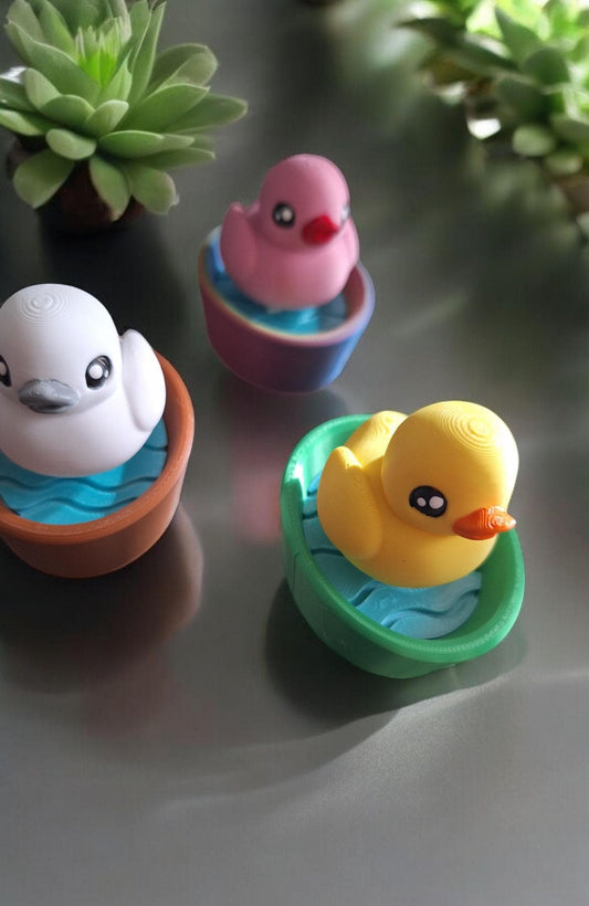 3D printed baby duck Fidget clicker / 3d printed ducky  / 3d printed animal figurine knick knack Fidget clicker cute spring decor