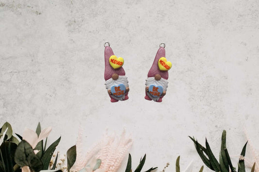 Kawaii heart xoxo be mine gnome charms / polymer clay valentine gnome charms / kawaii valentine holiday charms / valentines day gnome charms