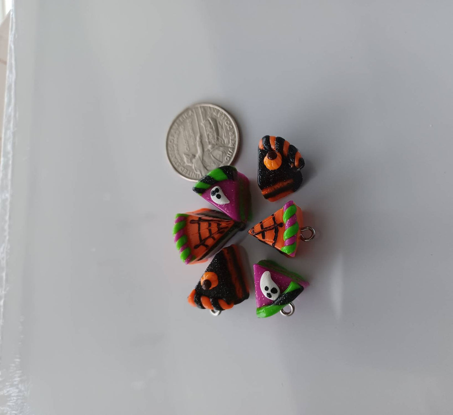 Kawaii cake dessert charm set / birthday charms / clay Thanksgiving charms /  Halloween jewelry charms / kawaii food / cake charms