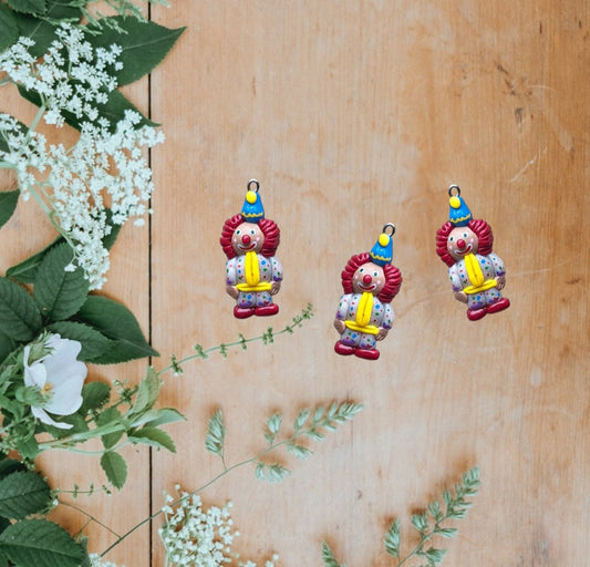 Kawaii colorful clown charms / polymer clay gnome charms / stitch marker birthday holiday charms / clay clown halloween charms stitchmarker