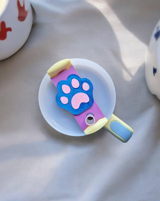 3D printed colored paw print straw tag tumbler topper accessories / gold pawprint tumbler topper straw tag / tumbler accessory for stanley