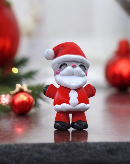3D articulated printed santa / 3d printed christmas holiday / 3d printed santa claus holiday christmas figurine knick knack Fidget keychain