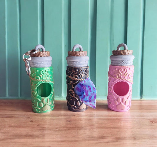 3D printed potion bottle dog waste bag holder / 3d printed pet waste bag container / 3d printed animals pet accessories