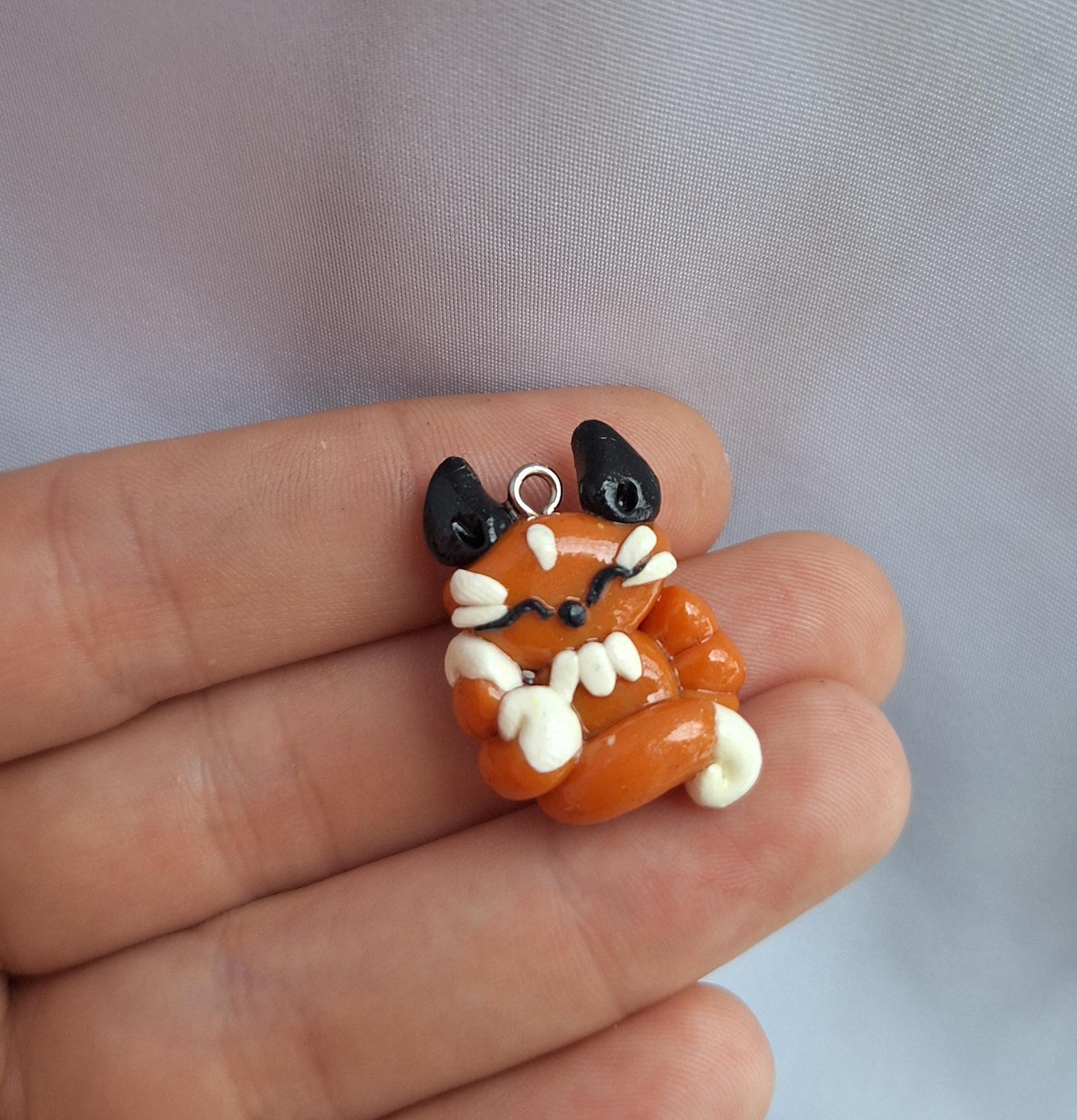 Polymer clay orange fox kitsune charms / polymer clay fox charms / kawaii fox animal charms stitchmarker progress keeper notions