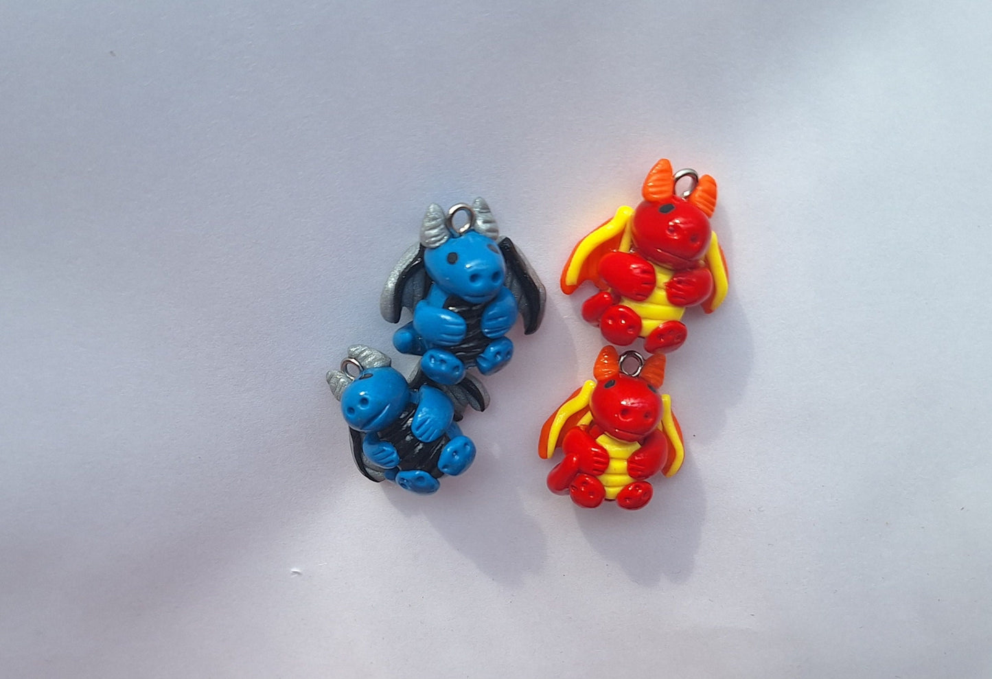 Polymer clay dragon animal charms jewelry stitch marker progress keeper notions