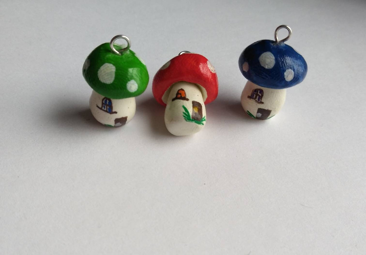 Kawaii fairy house gnome toadstool charms / polymer clay toadstool charms / kawaii toadstool charms / toadstool charms