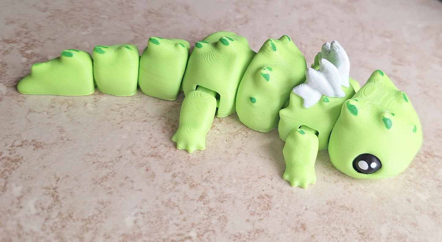 3D articulated dragon salamander / 3d printed green dramander / 3d printed animals lizard figurine knick knack Fidget