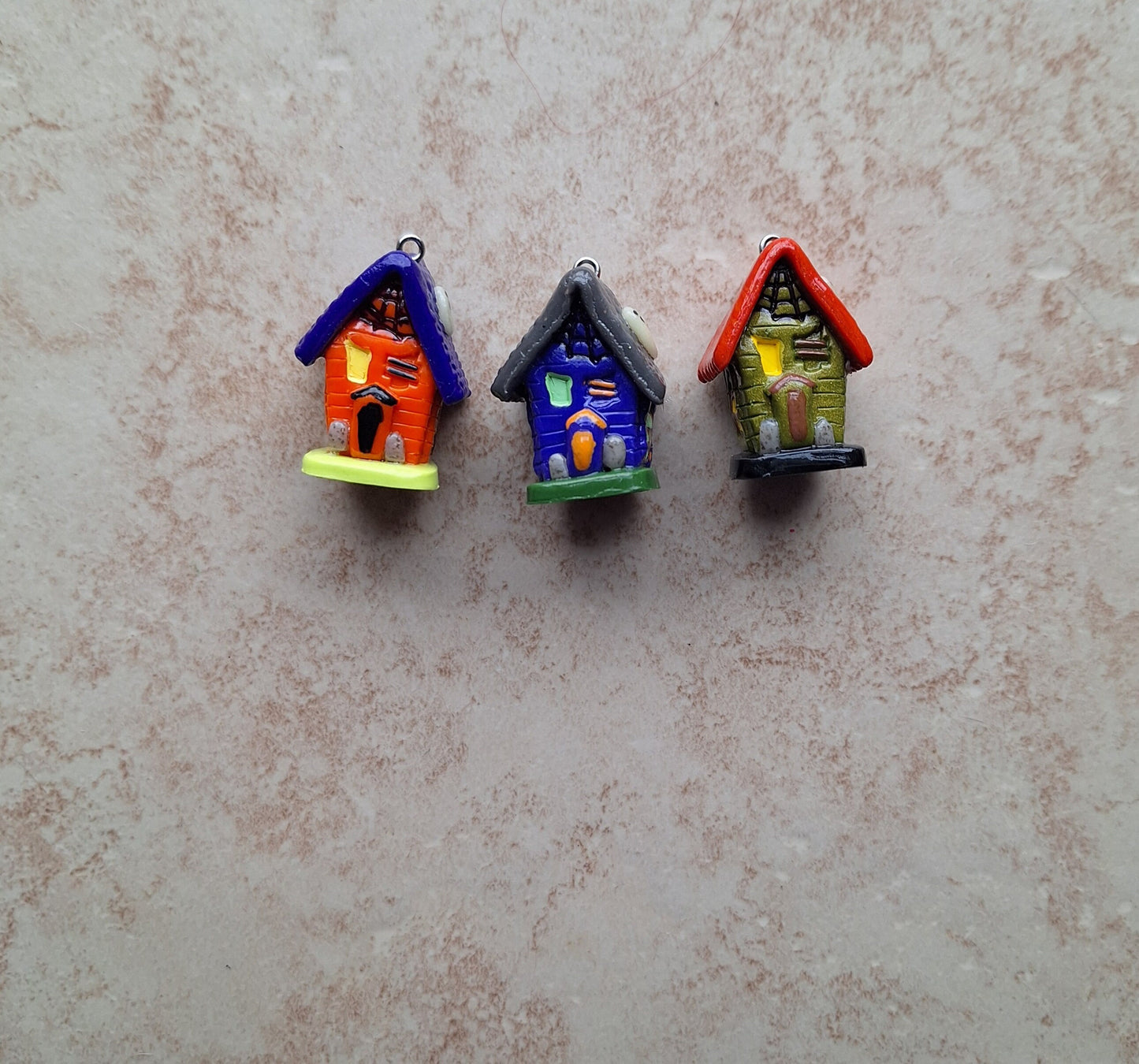 Kawaii 3d haunted house charms / polymer clay 3d halloween charms / spooky house fall garden charms / haunted house charms jewelry