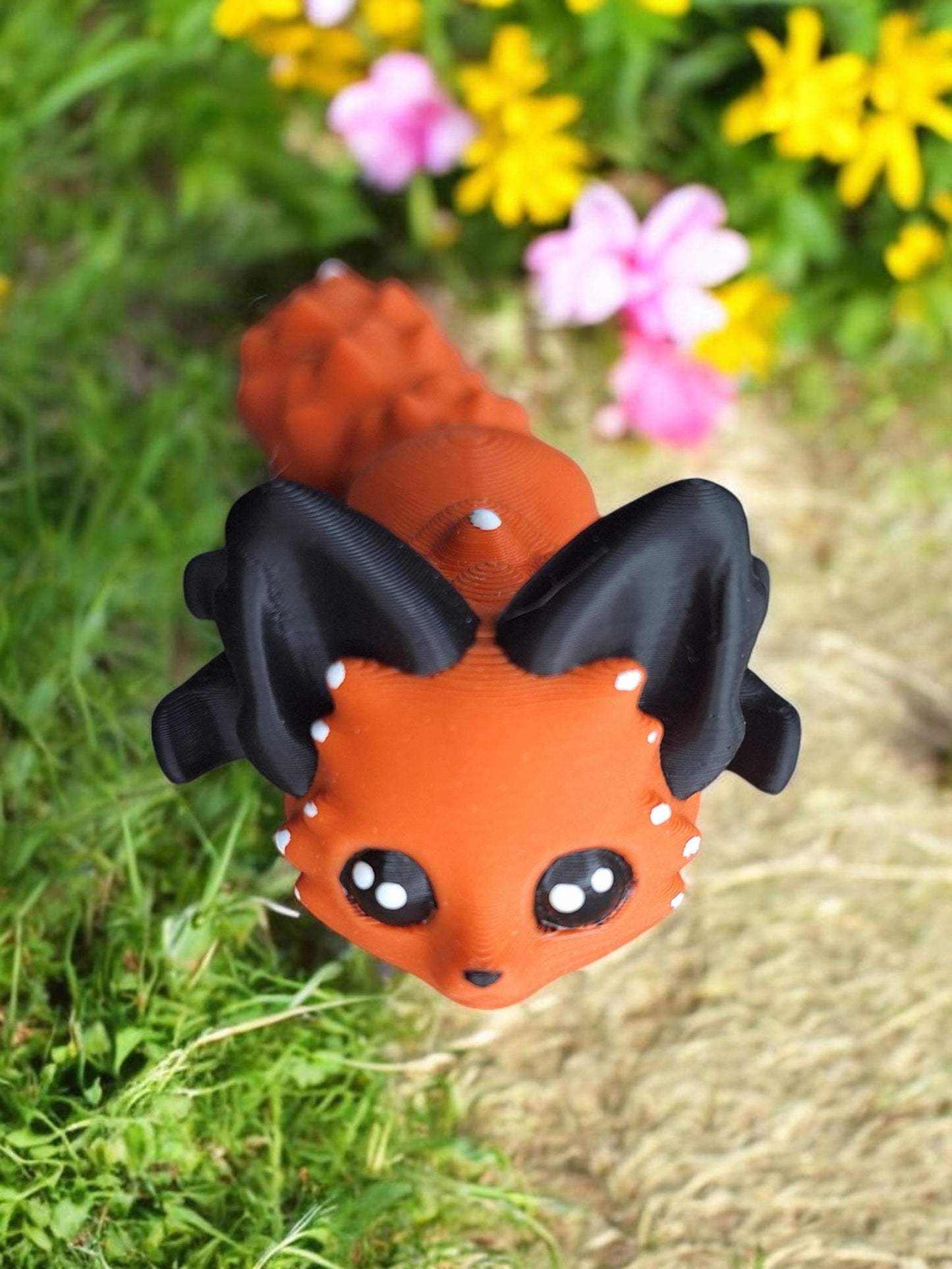 3D articulated orange fox / 3d printed orange black fox / 3d printed animals figurine knick knack Fidget