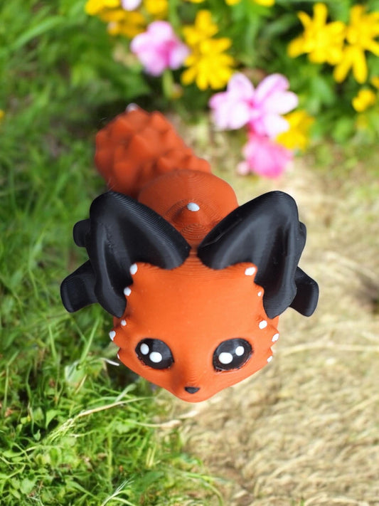 3D articulated orange fox / 3d printed orange black fox / 3d printed animals figurine knick knack Fidget