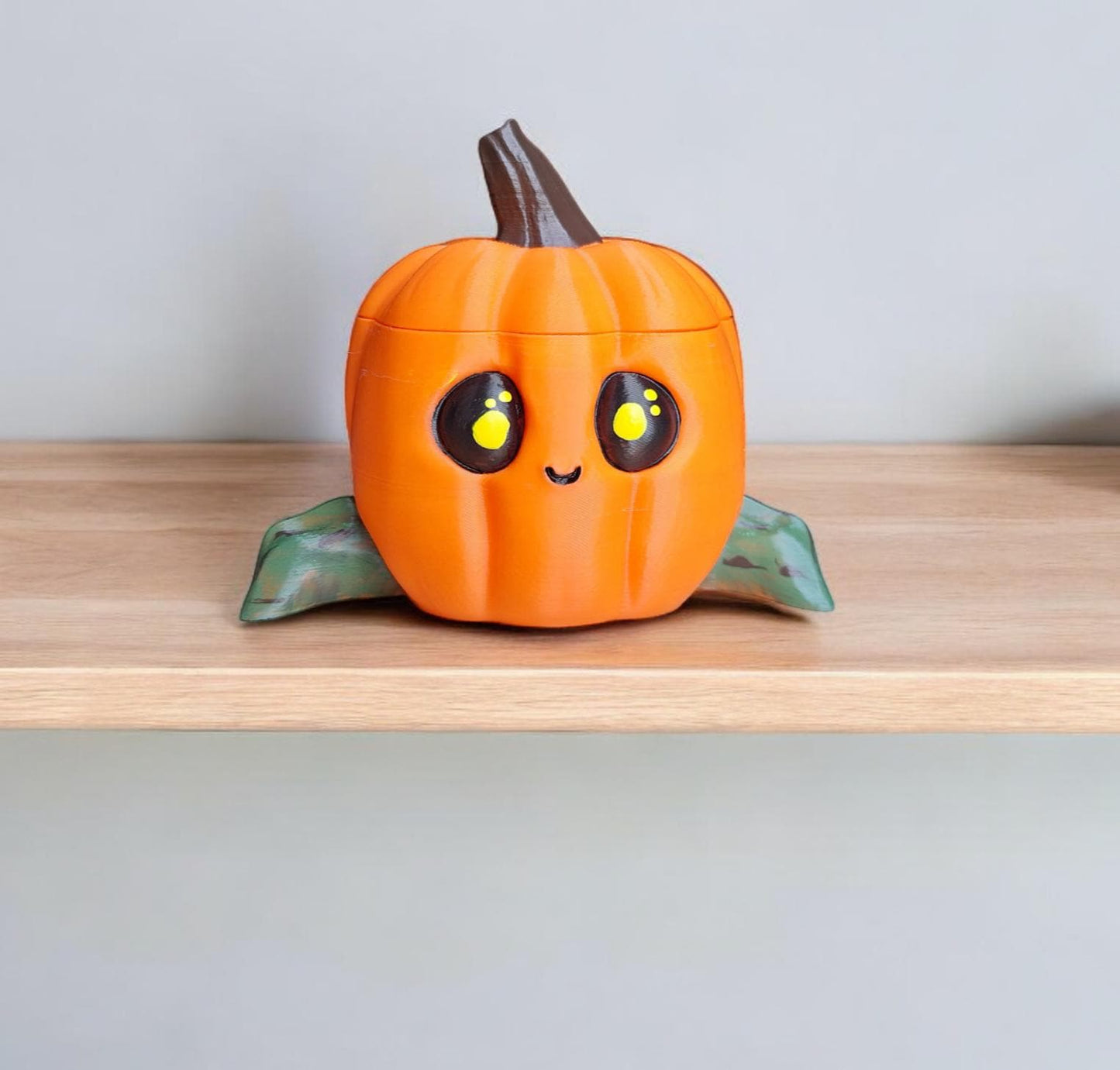 3D printed kawaii pumpkin container / 3d halloween jackolantern storage box display / 3d printed whimsical trinket storage box candy bowl