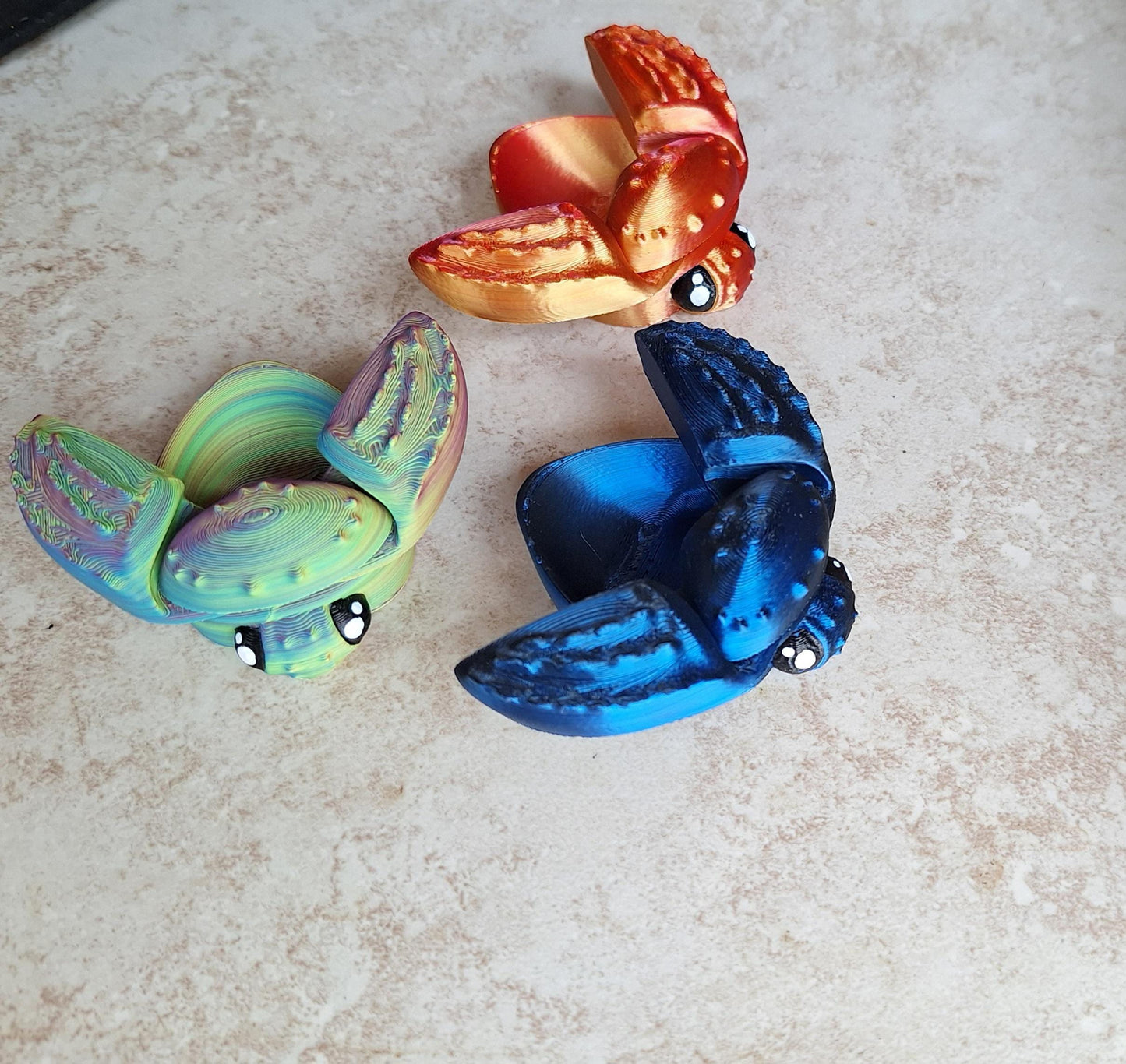 3D articulated green orange rainbow beetle box / 3d printed beetle bug ring box / 3d printed animals figurine knick knack Fidget