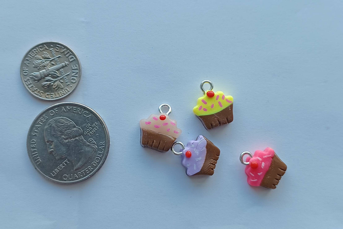 Kawaii cupcake charms / polymer clay cupcake charms / kawaii food charms / kawaii food jewelry