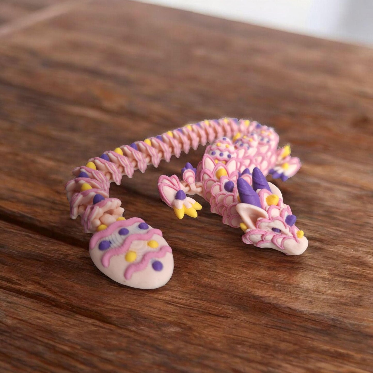 3D articulated easter holiday egg cookie dragon / 3d printed holiday candy easter dragon animals desk pet straw cap