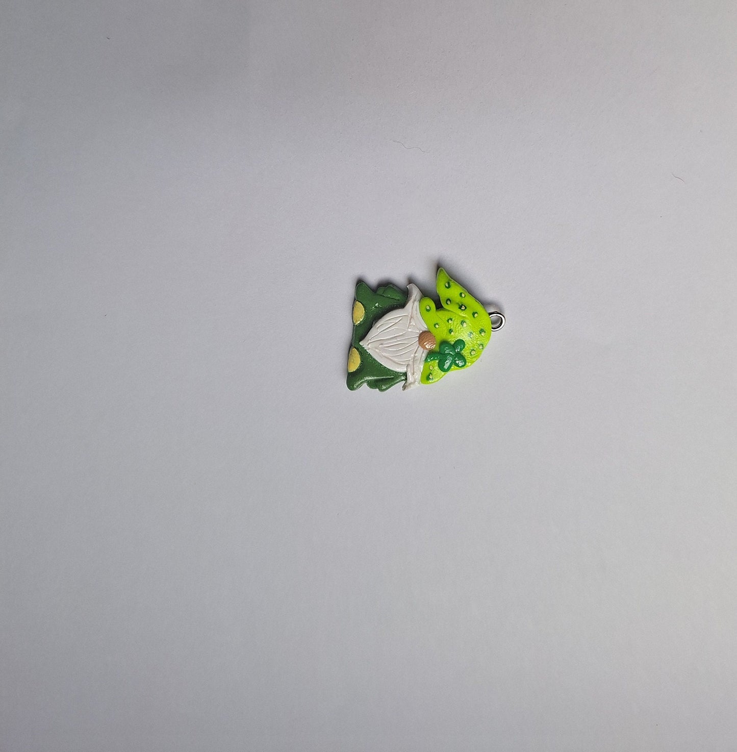 Kawaii green clover gnome charms / polymer clay st patricks day gnome charms / leprechaun gnome charms stitch marker progress keeper