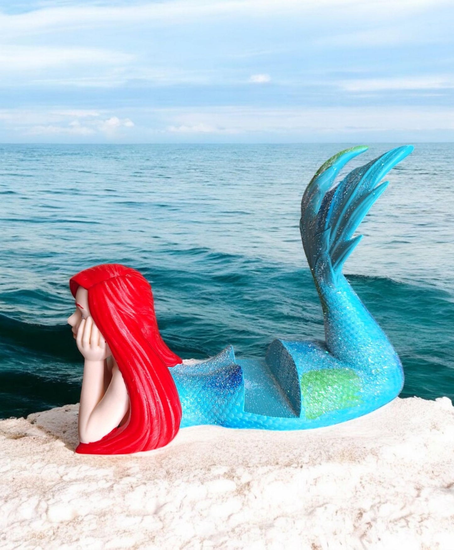 3D printed mermaid book display / 3d mermaid book holder stand display reading mermaid book tablet holder accessory craftykid3d design