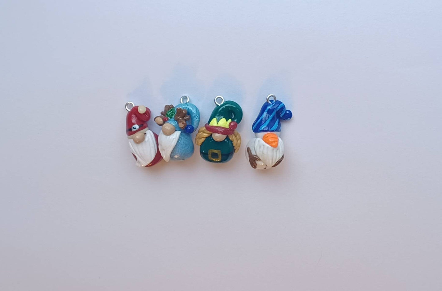 Kawaii christmas gnome charms / polymer clay gnome charms / kawaii christmas holiday charms / snowman reindeer santa elf gnome charms