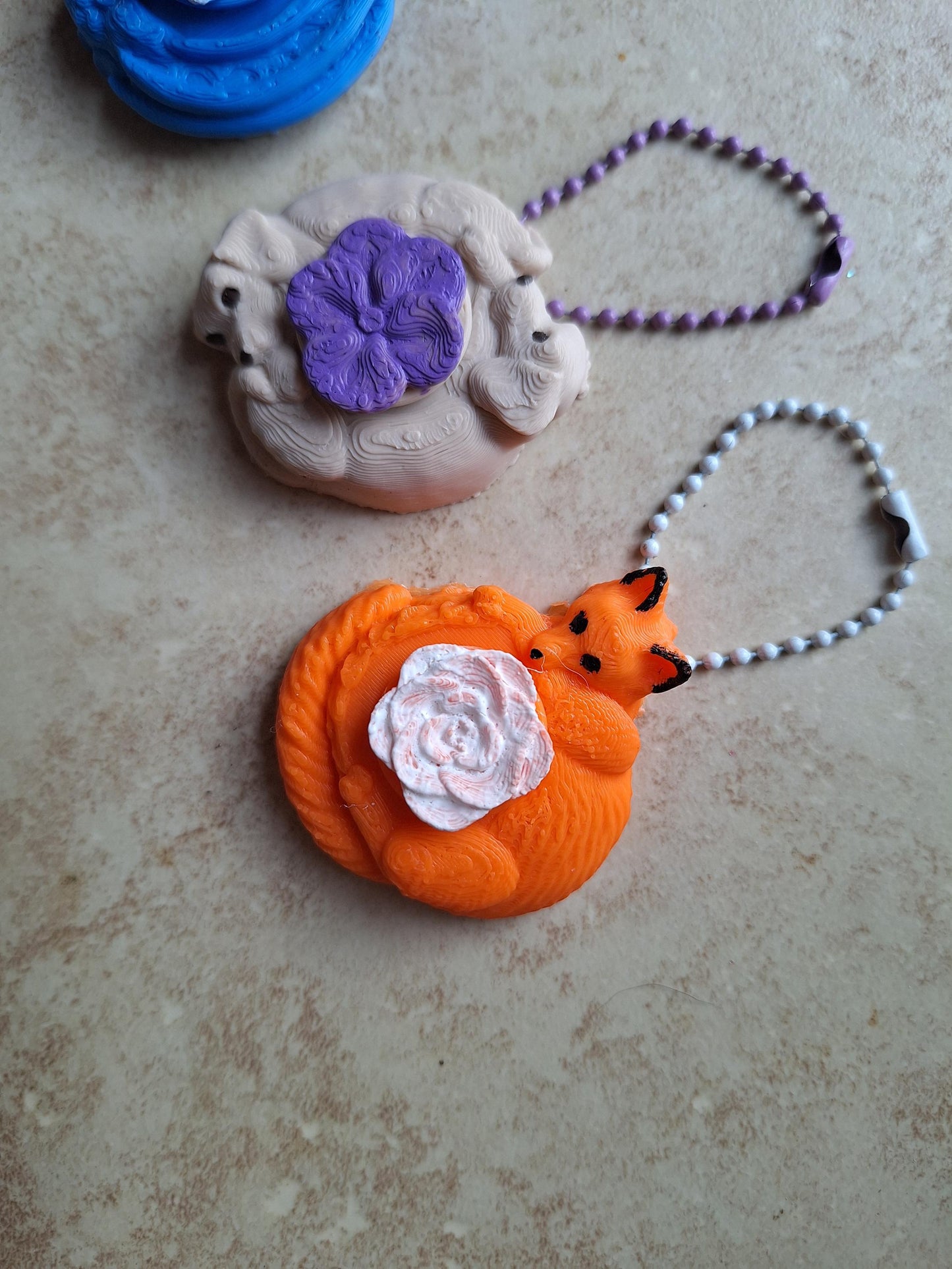 3D printed Fidget spinner keychains / 3d printed dog fox dragon keychain / 3d printed animals figurine knick knack Fidget keychain