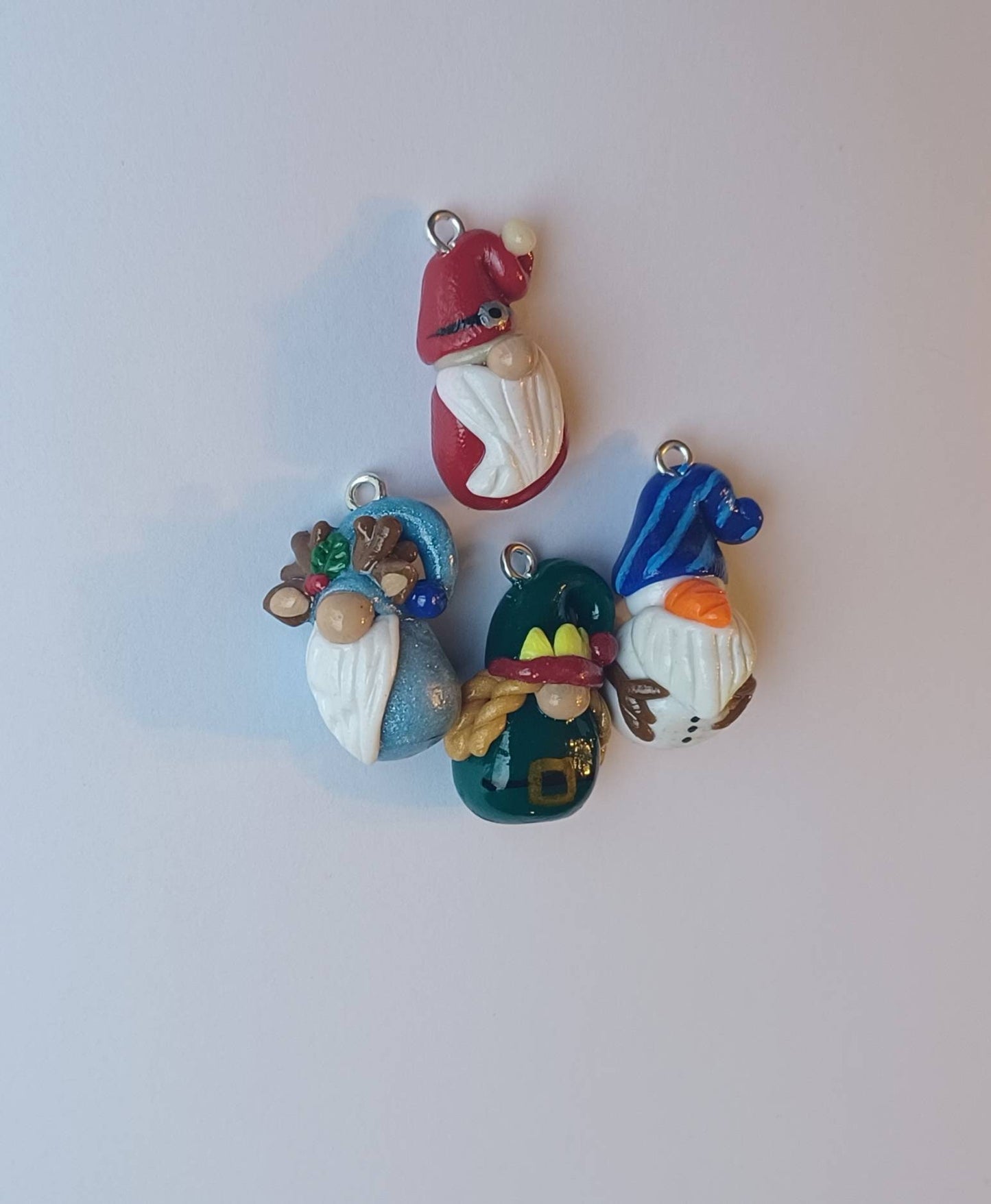 Kawaii christmas gnome charms / polymer clay gnome charms / kawaii christmas holiday charms / snowman reindeer santa elf gnome charms