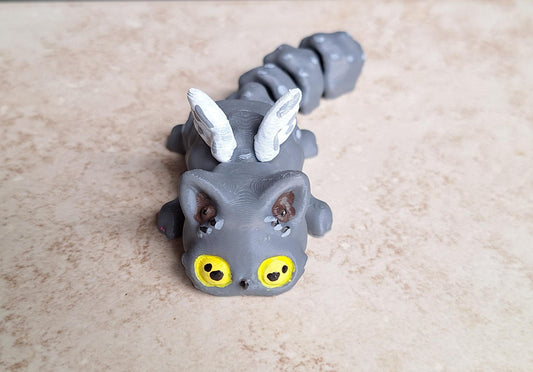 3D articulated cat owl / 3d printed kitty owl  / 3d printed animals owl meowl figurine knick knack Fidget