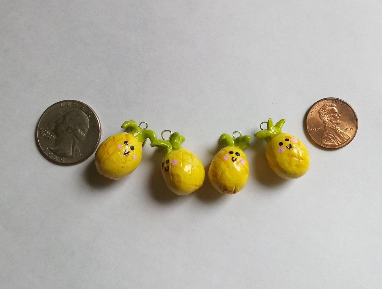 Kawaii pineapple charms / polymer clay pineapple charms / kawaii food charms / kawaii food jewel