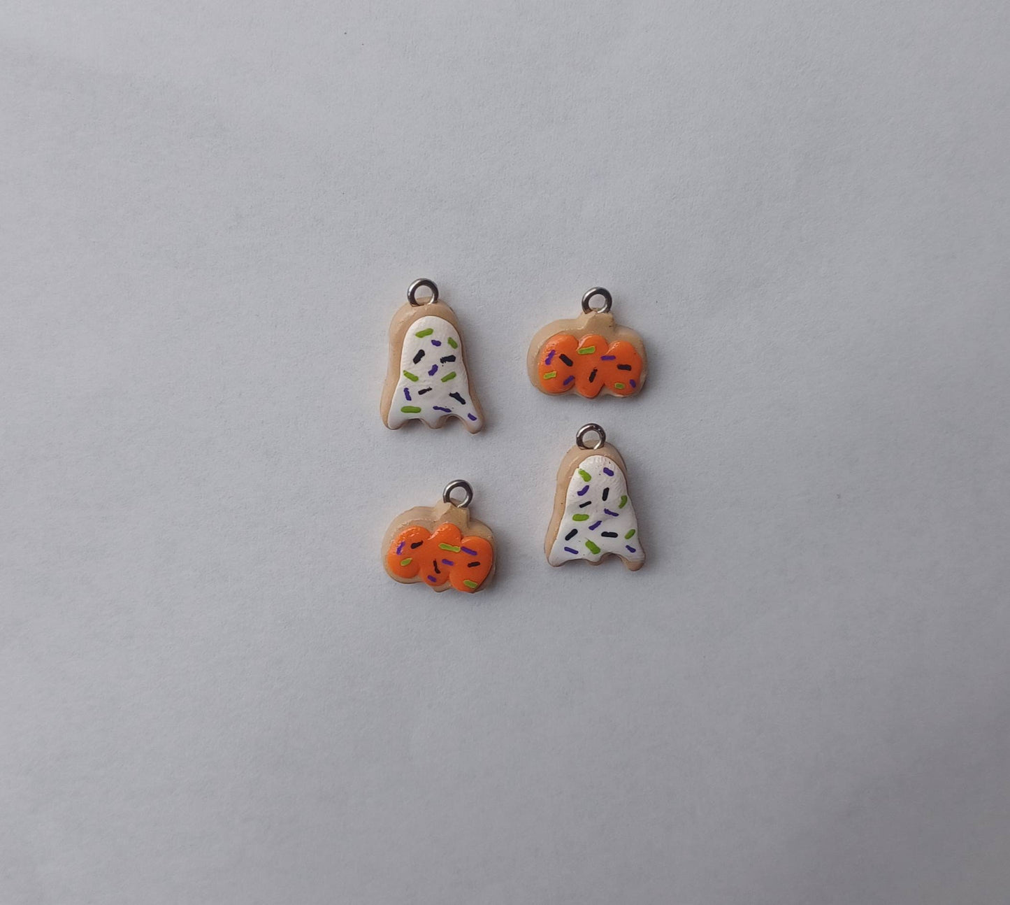 Kawaii halloween sugar cookie charms / polymer clay cookie charms / kawaii food charms / kawaii food jewelry / halloween  charms