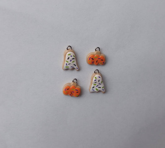 Kawaii halloween sugar cookie charms / polymer clay cookie charms / kawaii food charms / kawaii food jewelry / halloween  charms