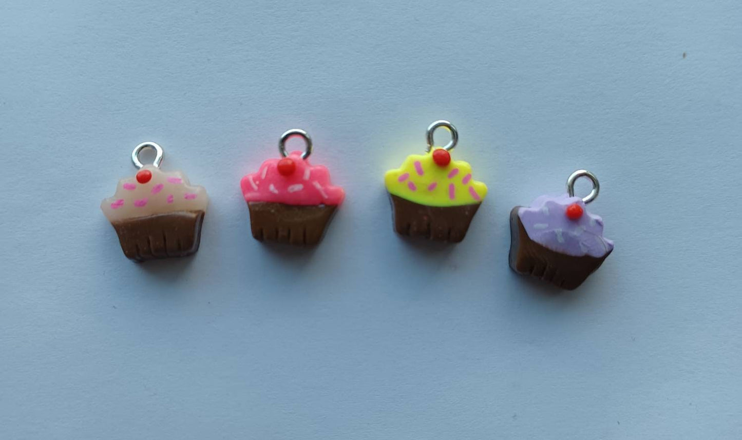Kawaii cupcake charms / polymer clay cupcake charms / kawaii food charms / kawaii food jewelry