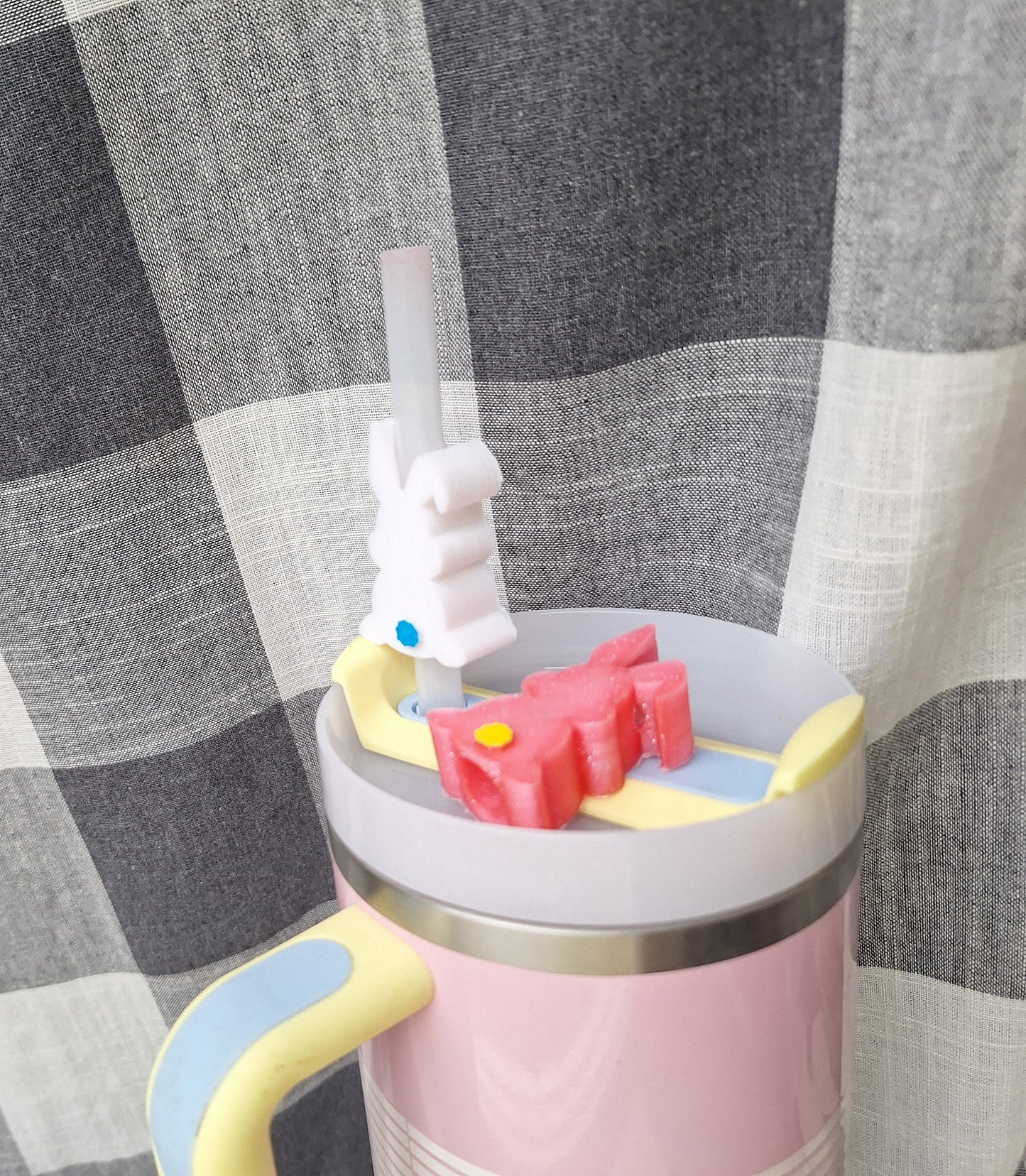 3D printed easter bunny straw buddy charm tumbler accessories / tumbler charm straw buddy / holiday bunny butt straw topper charm