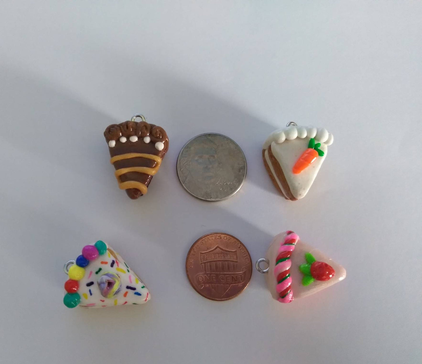 Kawaii cake dessert charm set / birthday charms / clay Thanksgiving charms /  Christmas jewelry charms / kawaii food / miniature food