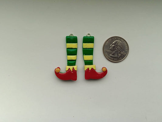 Kawaii Christmas elf charms / polymer clay elf charms / kawaii  holiday jewelry / kawaii holiday charms / elf legs