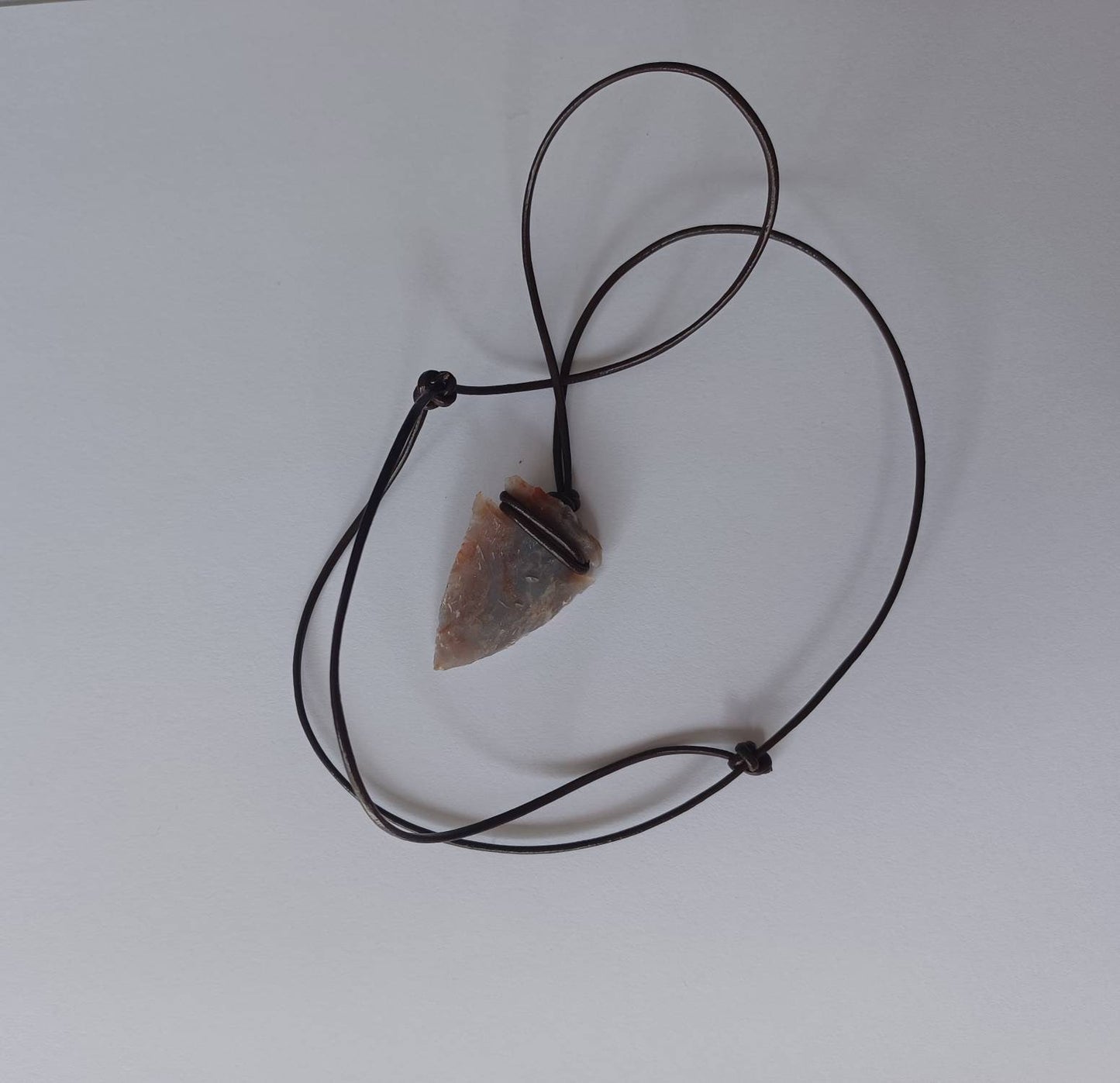 Adjustable leather cord arrowhead necklace / arrowhead necklace / adjustable necklace