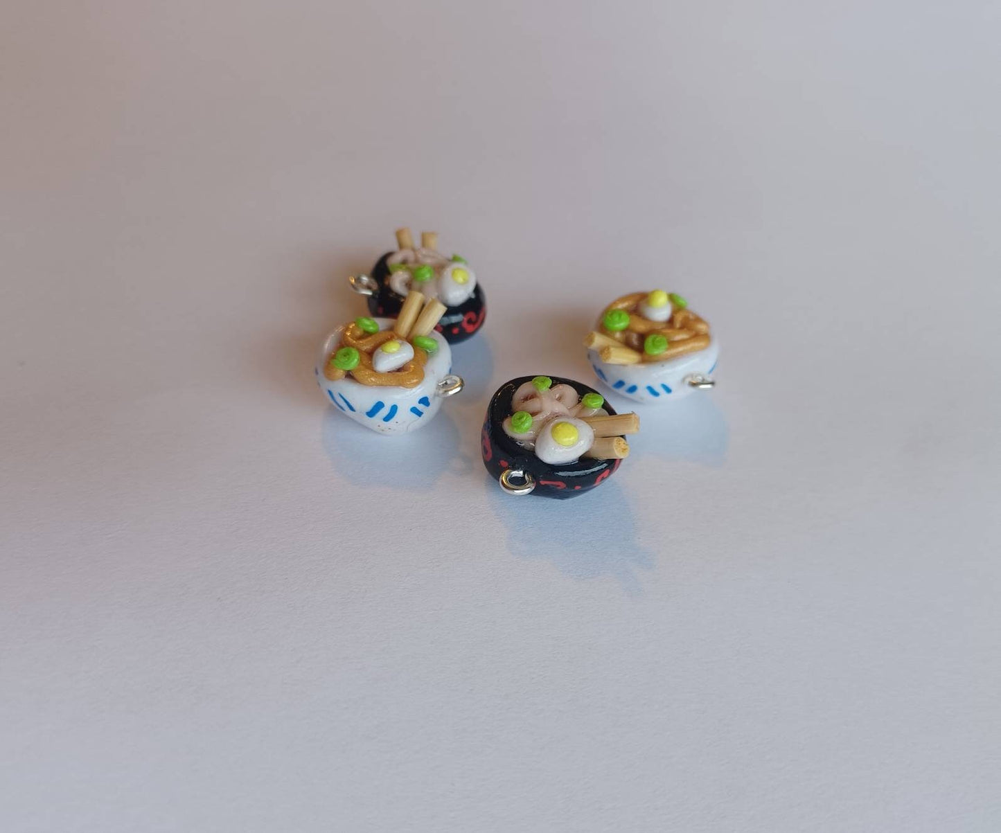 Kawaii ramen bowl charms / polymer clay pho noodle charms / kawaii food charms / kawaii food jewelry soup
