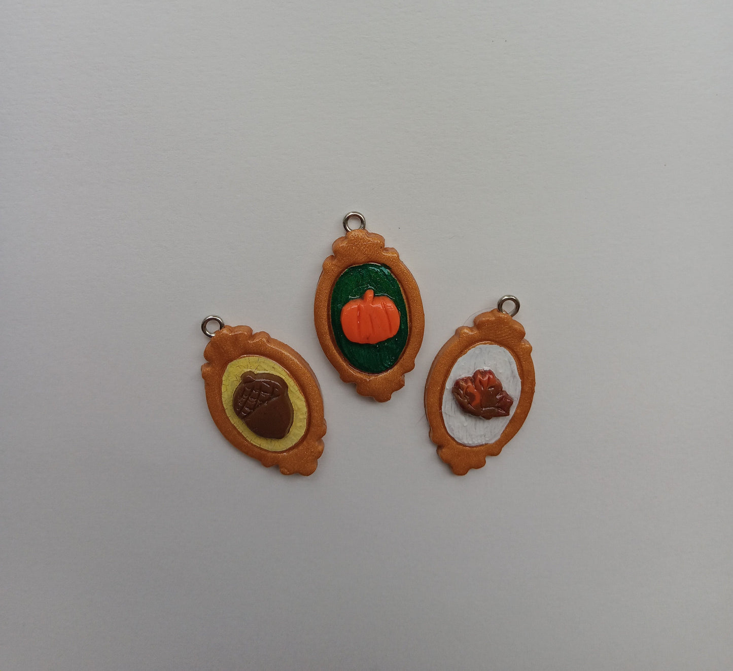 Kawaii thanksgiving fall cameo charms / clay cameo charms / clay silhouette charms / colorful silhouette jewelry / amulet shape cameo charms