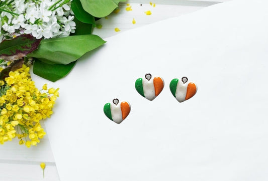 Kawaii st Patrick's day irish charms / polymer clay flag heart love charms / kawaii irish flag luck st pattys day charm stitch marker