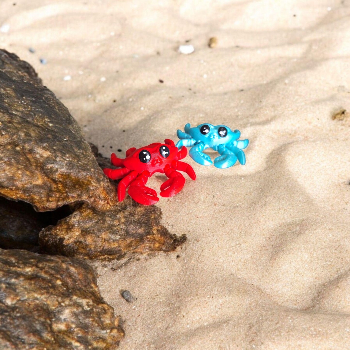 3D articulated colorful crab / 3d printed red blue crab animals / crab PLA 3d printed knick knack Fidget figurines