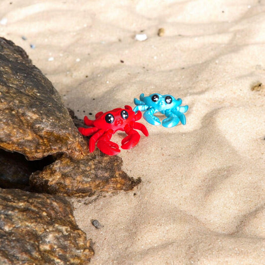 3D articulated colorful crab / 3d printed red blue crab animals / crab PLA 3d printed knick knack Fidget figurines