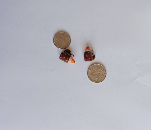 Kawaii coffee pumpkin spice mocha latte charms / polymer clay coffee charms / kawaii food charms / kawaii food jewelry / Christmas charms