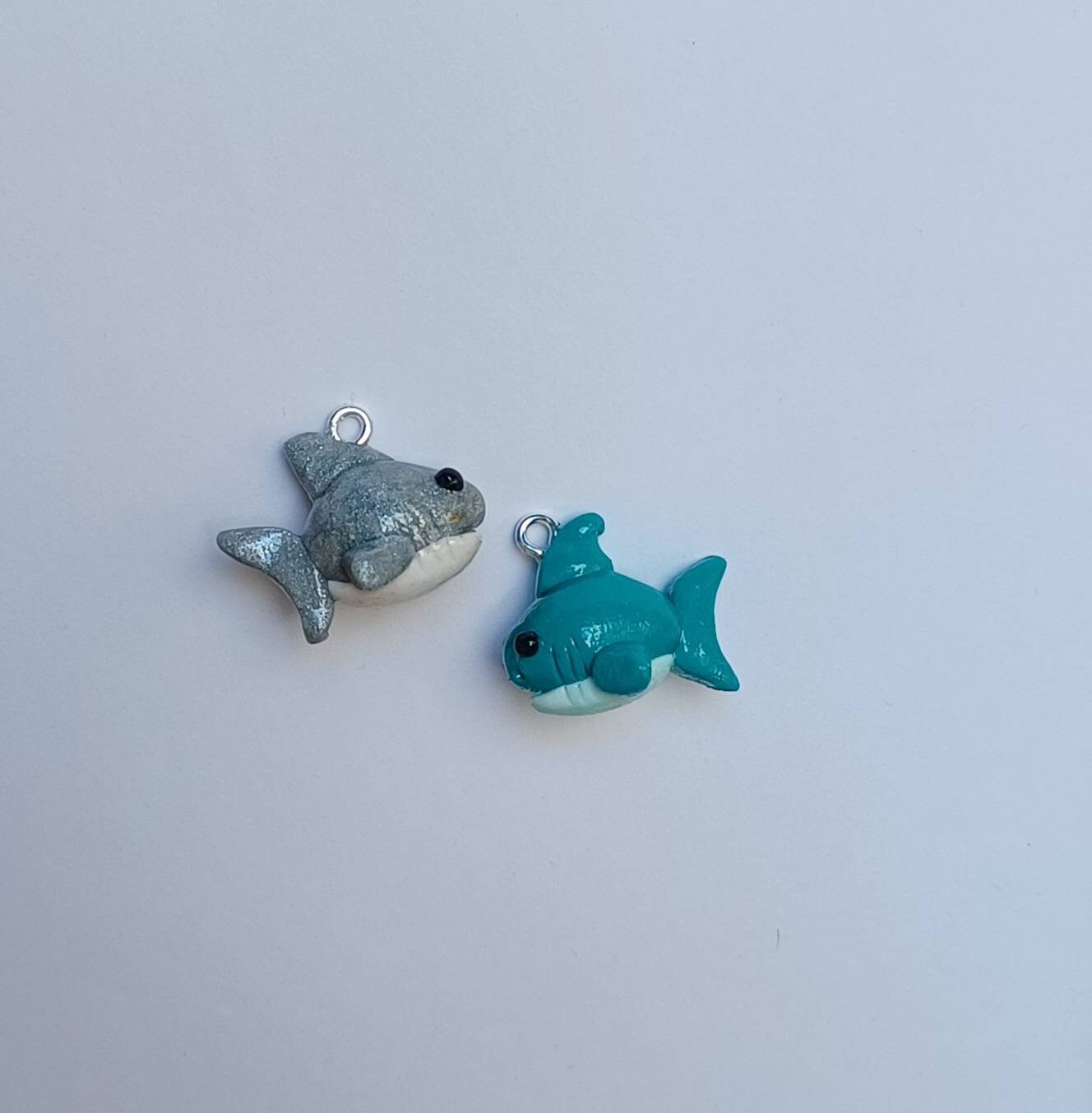 Kawaii shark charms / polymer clay baby shark charms / kawaii animal charms / kawaii shark jewelry