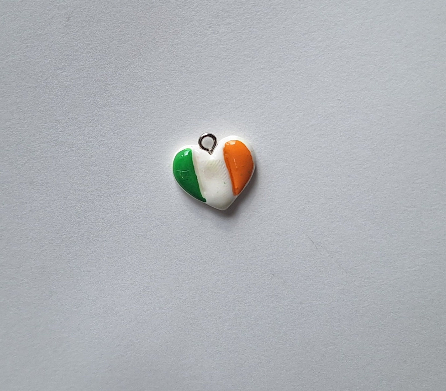 Kawaii st Patrick's day irish charms / polymer clay flag heart love charms / kawaii irish flag luck st pattys day charm stitch marker